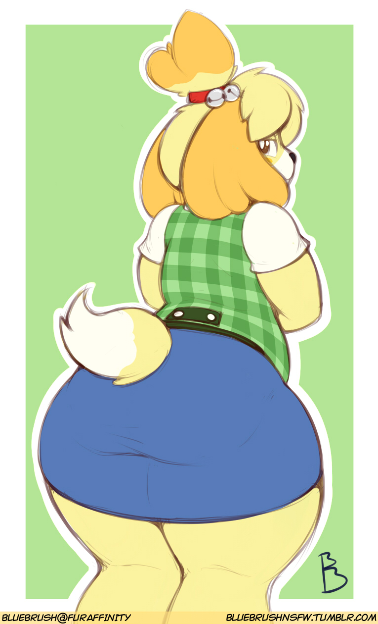 Patreon Commission) Isabelle behind by BlueBrush -- Fur Affinity [dot] net