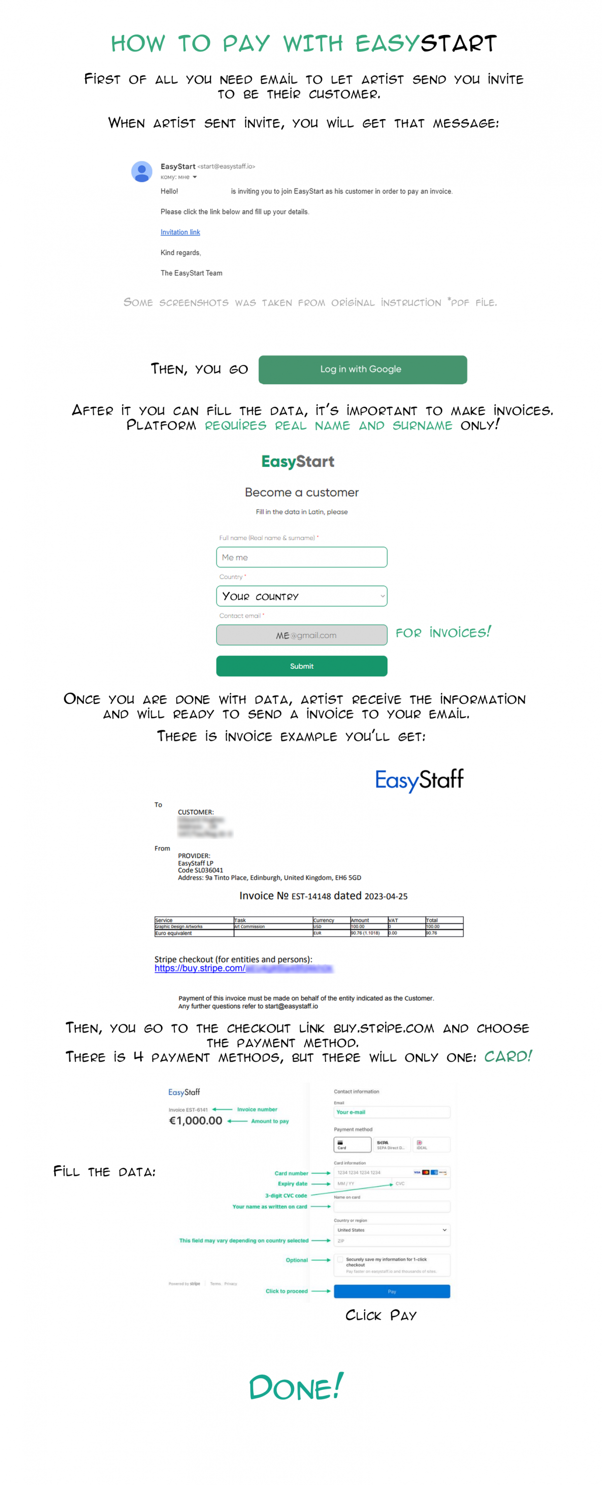 Easystart Payment Tutorial