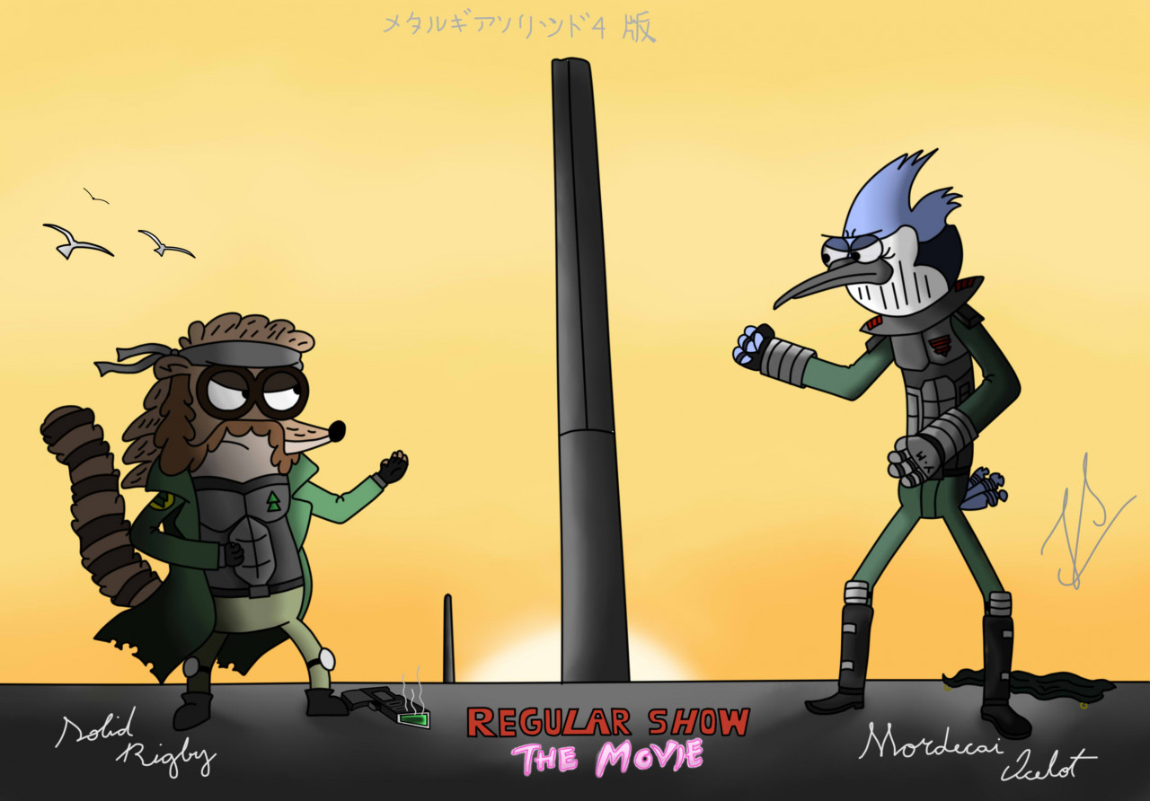 Regular Show Mordecai And Rigby Fighting