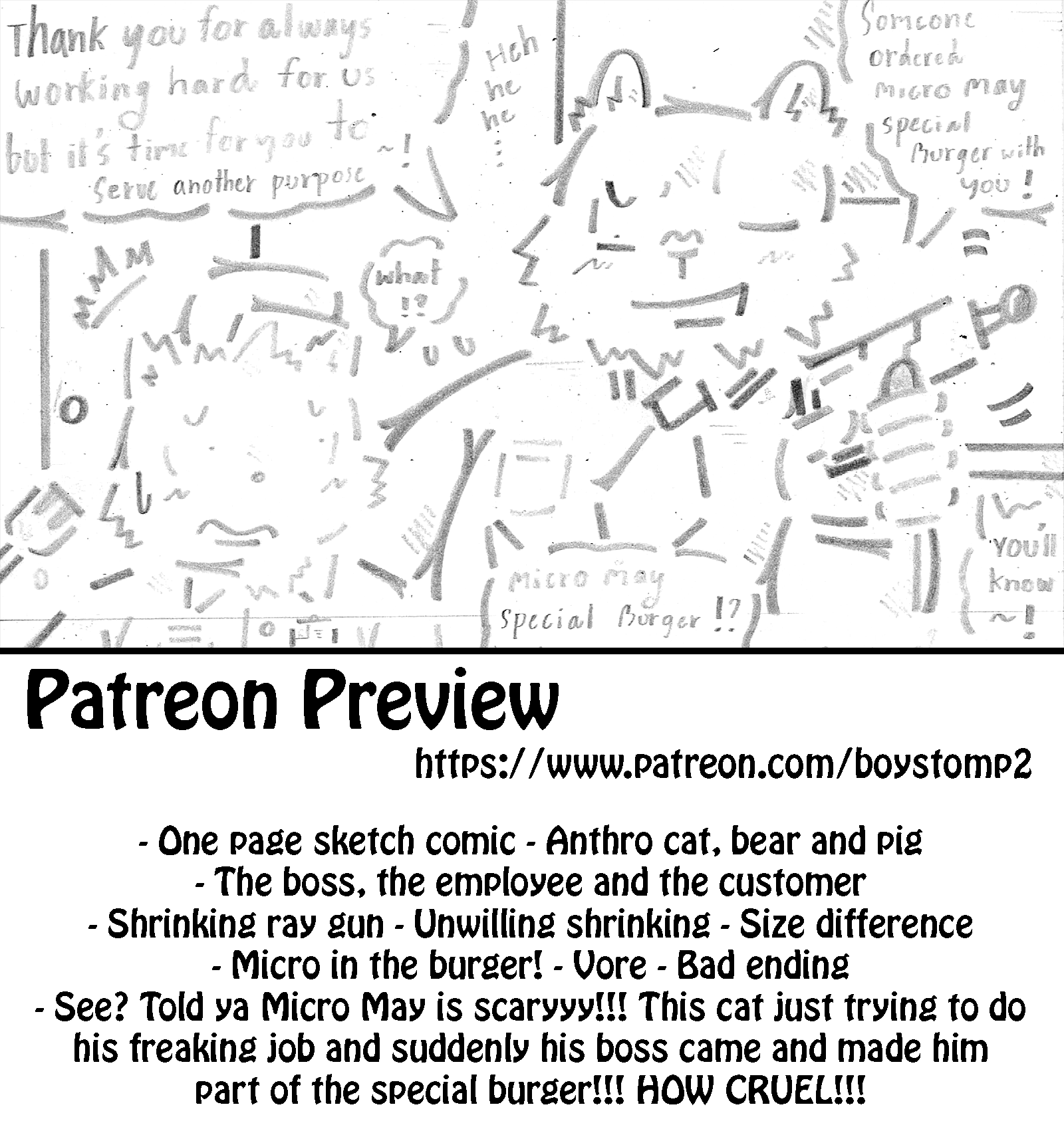 Patreon] Time for Micro May Special Burger! by Boystomp2 -- Fur Affinity  [dot] net