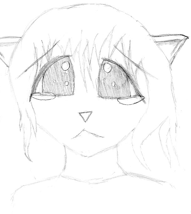 Sad manga style kitty