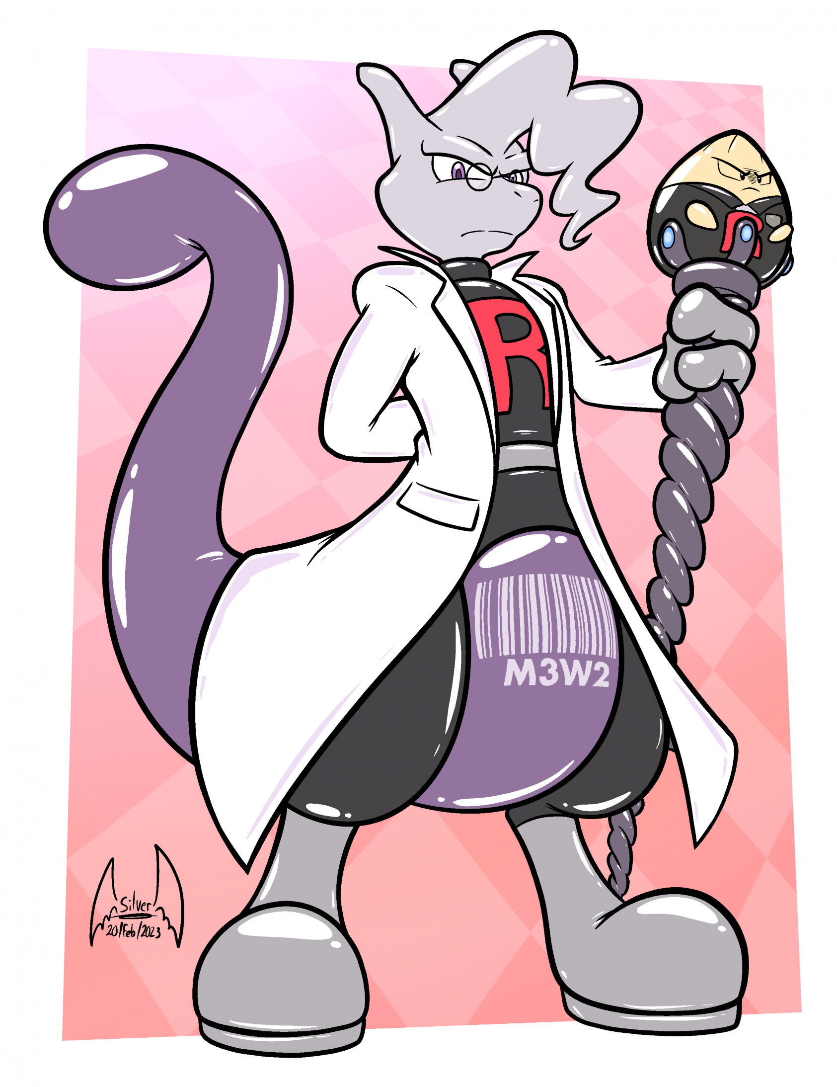 Rubber Rocket Boss: Mewtwo aka Dr. Fuji [COM] by buckydeerling