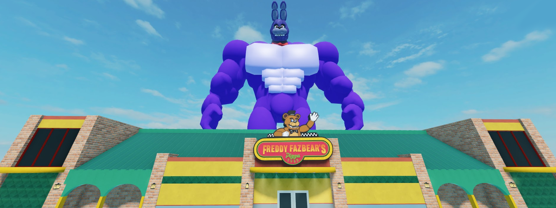 Buff bonnie breaking through FNAF pizzeria roof by BuffSwolen_Toy_Bonnie --  Fur Affinity [dot] net