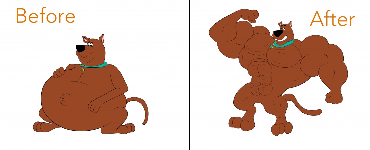Scooby Doo muscle growth. 