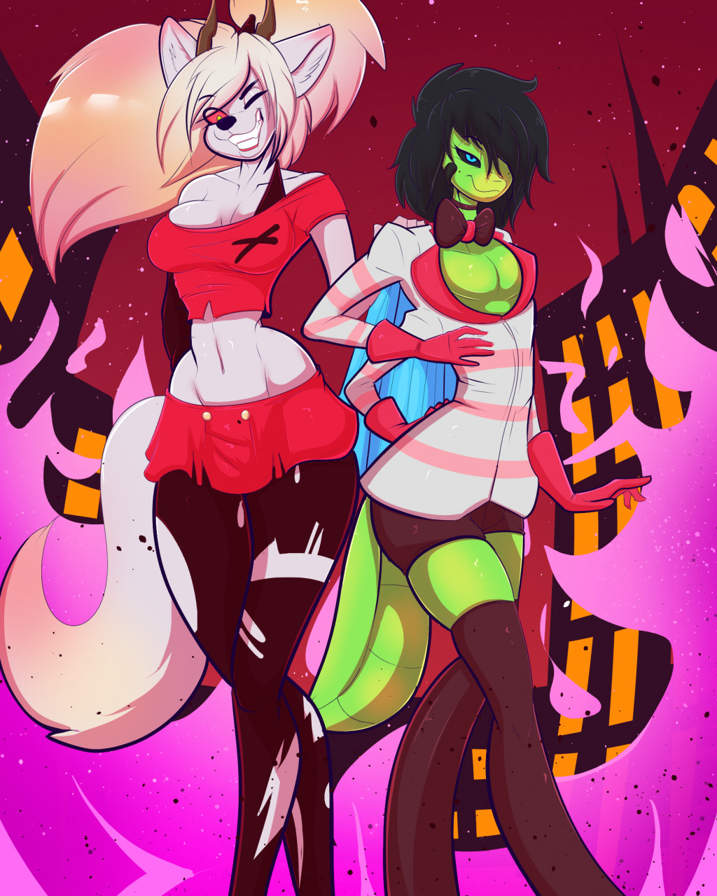 Cherri Bomb and Angel Dust Cosplaying by Buzzling -- Fur Affinity [dot] net