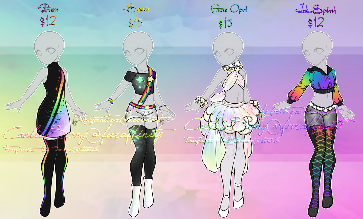 Pride Month themed Clothing Adoptables OPEN 1 4 by CaelisAdopts Fur Affinity dot net