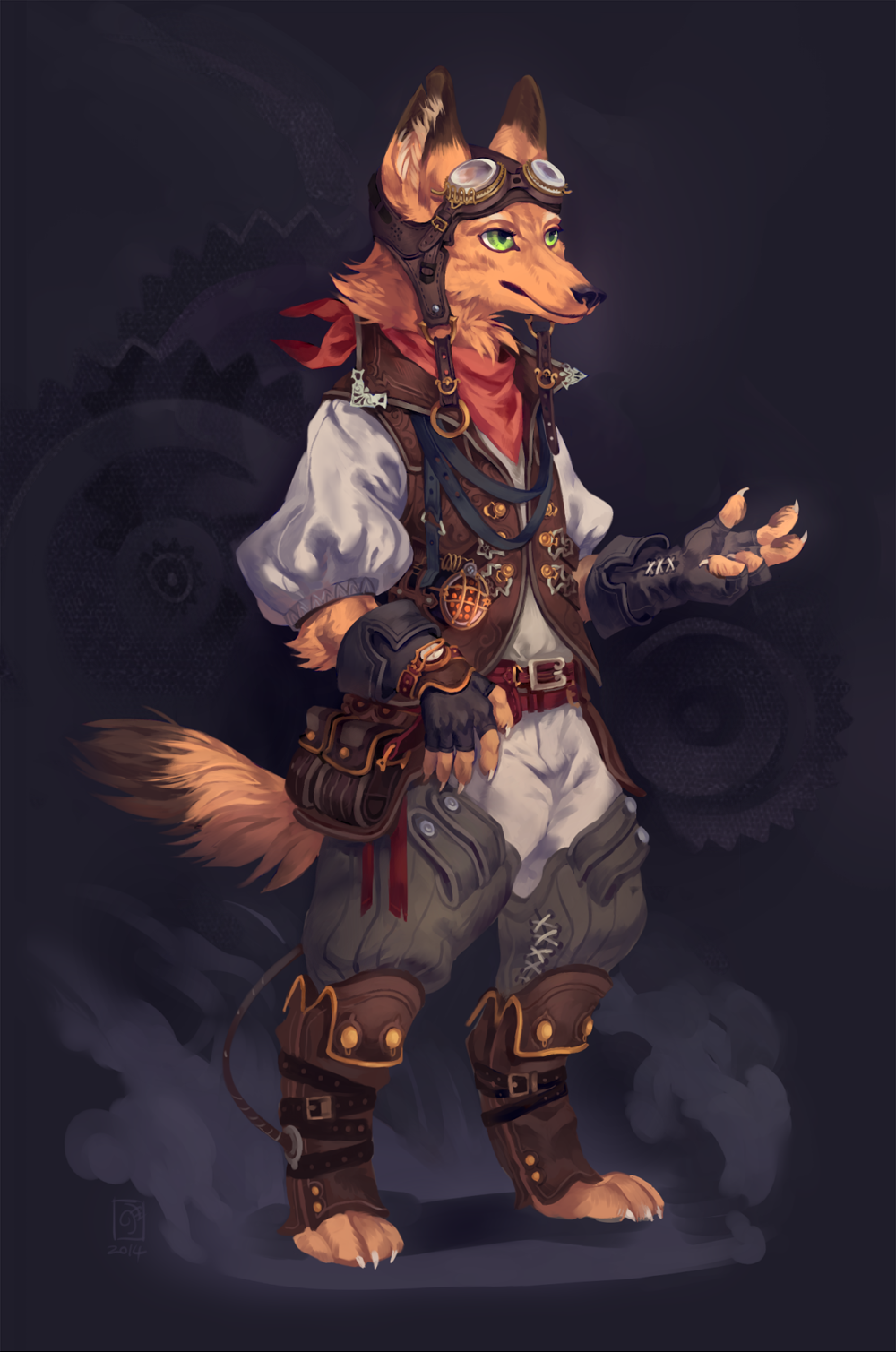 Steampunk Fox Drawing