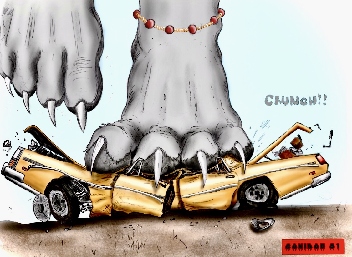 giantess feet crush car