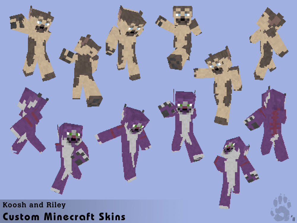 Some of my new custom furry Minecraft skins :) : r/furry