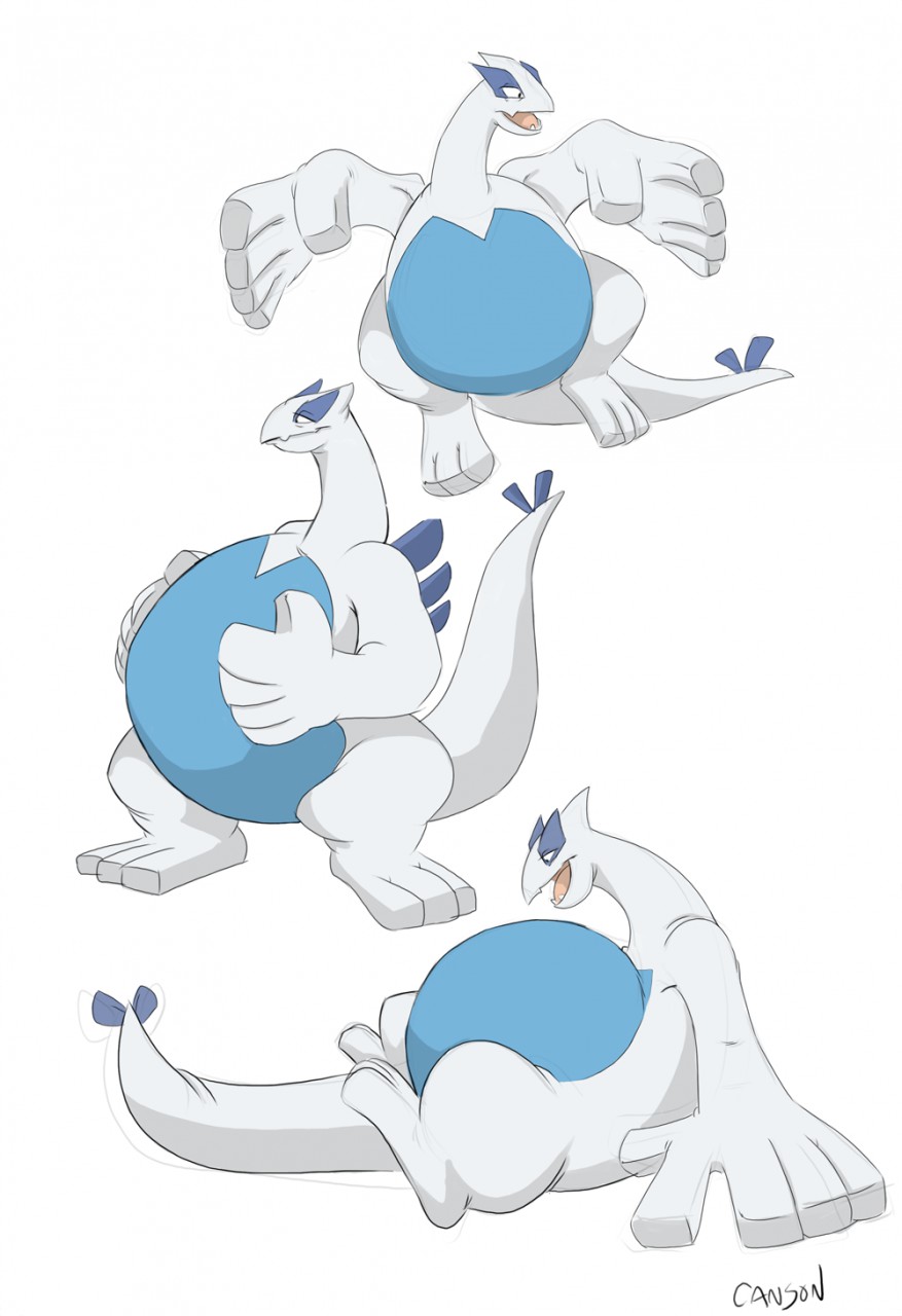 lugia (pokemon) drawn by qinny