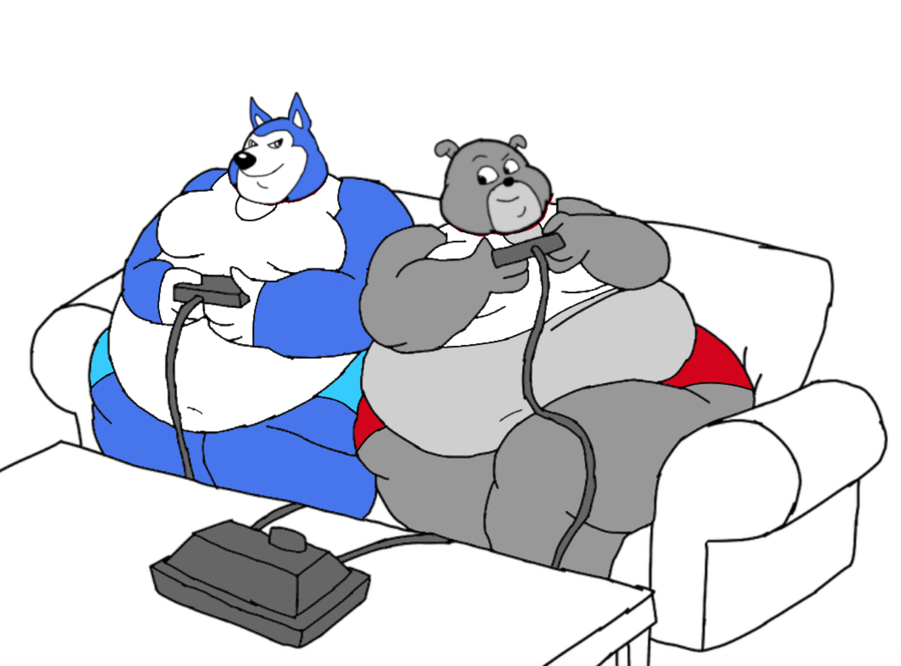 Couch potato dogs playing video games by CaptainAura101 -- Fur Affinity ...