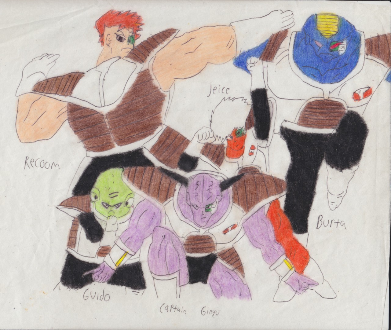 Old DBZ Fan Art #1- Ginyu Force by CaptainN1994 -- Fur Affinity [dot] net