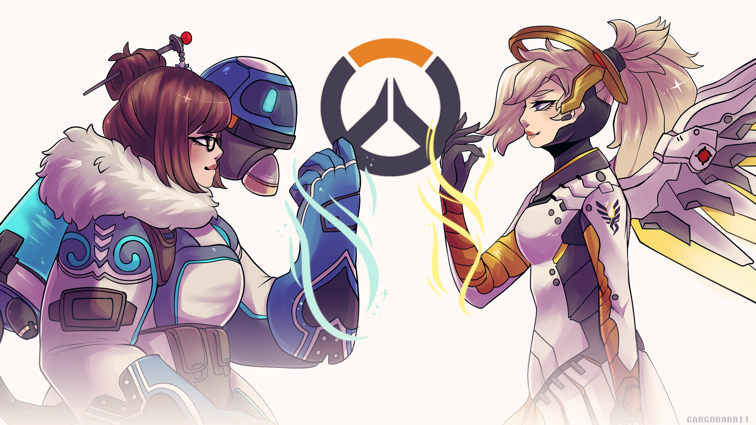 Mei and Mercy Twitch Banner by Cargorabbit -- Fur Affinity [dot] net