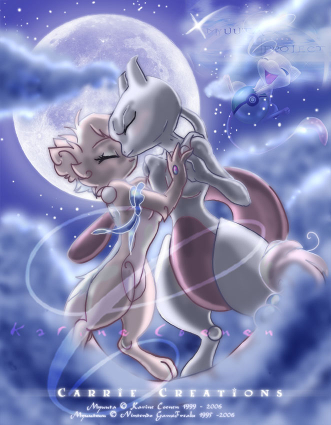 Pokémon - Mewtwo x Mew by Zerophex -- Fur Affinity [dot] net