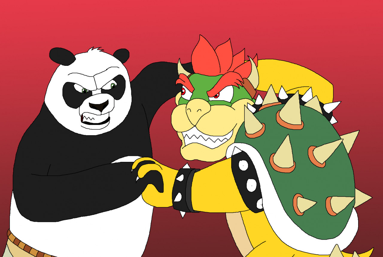 Jack Black Bowser Peaches vs Kung Fu Panda T-Shirt