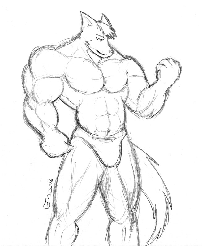 buff werewolf drawing