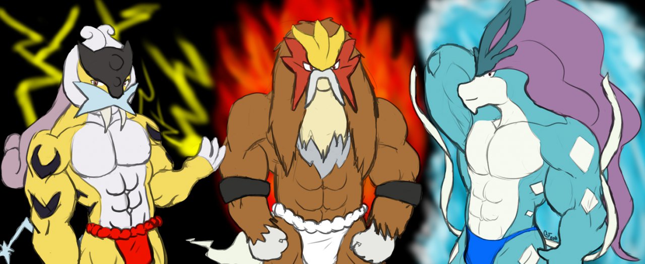 Replying to @saturn2003 Raikou, Entei & Suicune As Humans #pokemon #p