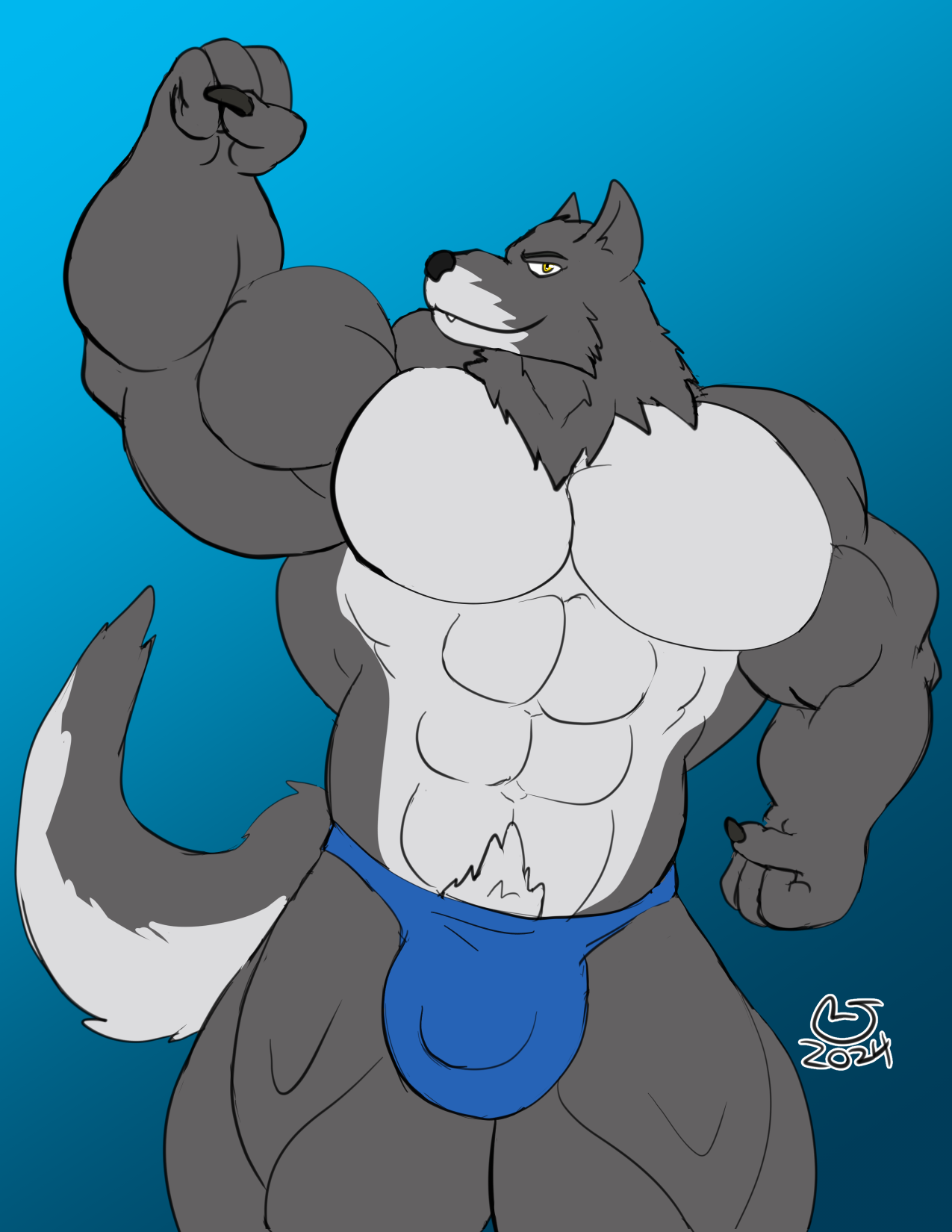 Sketchmission: Buff Darkwolf by caseyljones -- Fur Affinity [dot] net