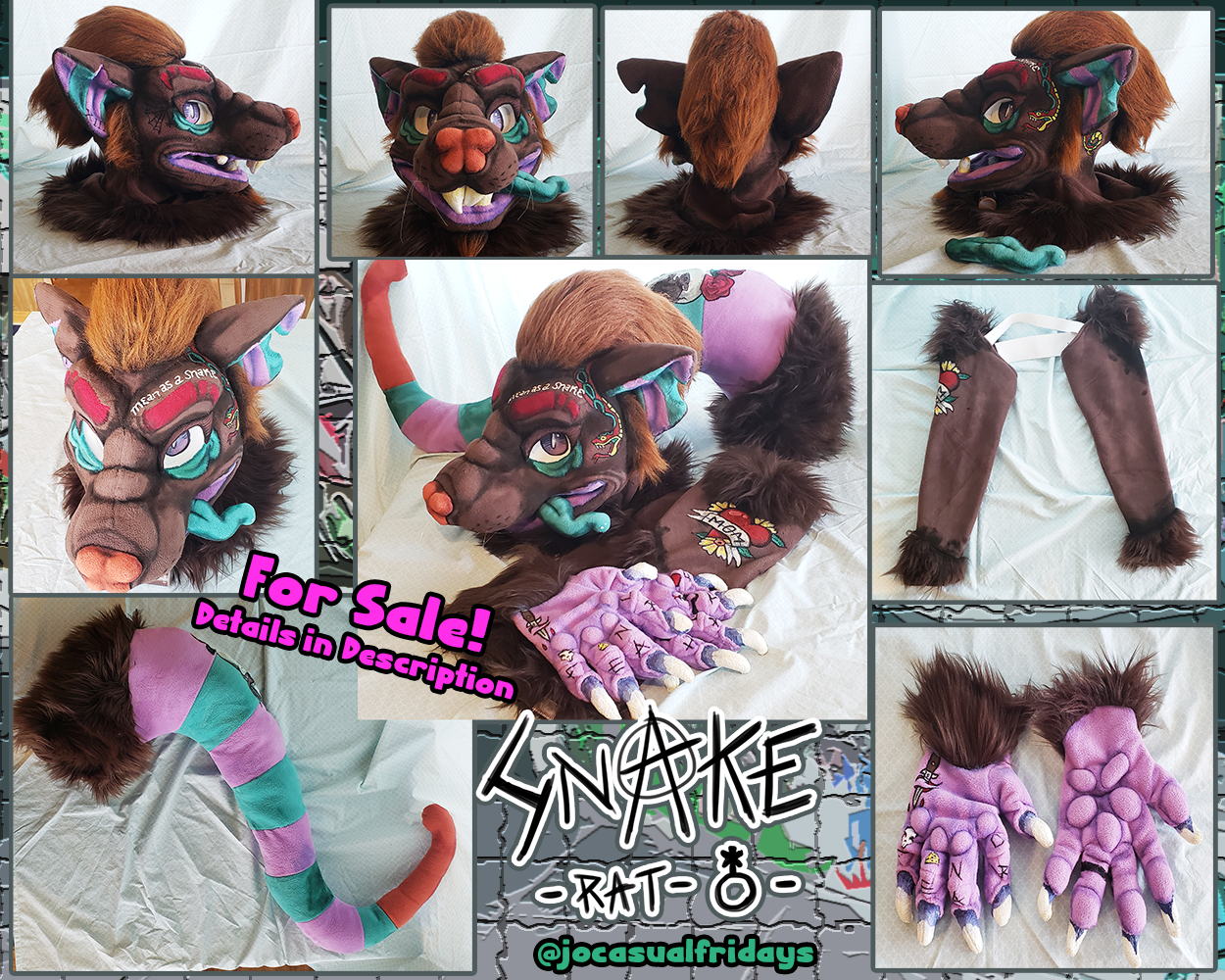 Snake Fursuit head shops & tail