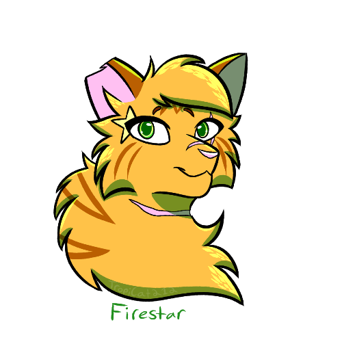 Firestar Warriors Headshot Sticker for Cat Lovers & Warrior Cats