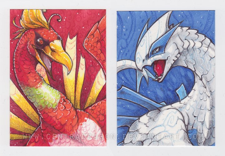 Ho-Oh and Lugia drawing I did! : r/pokemon