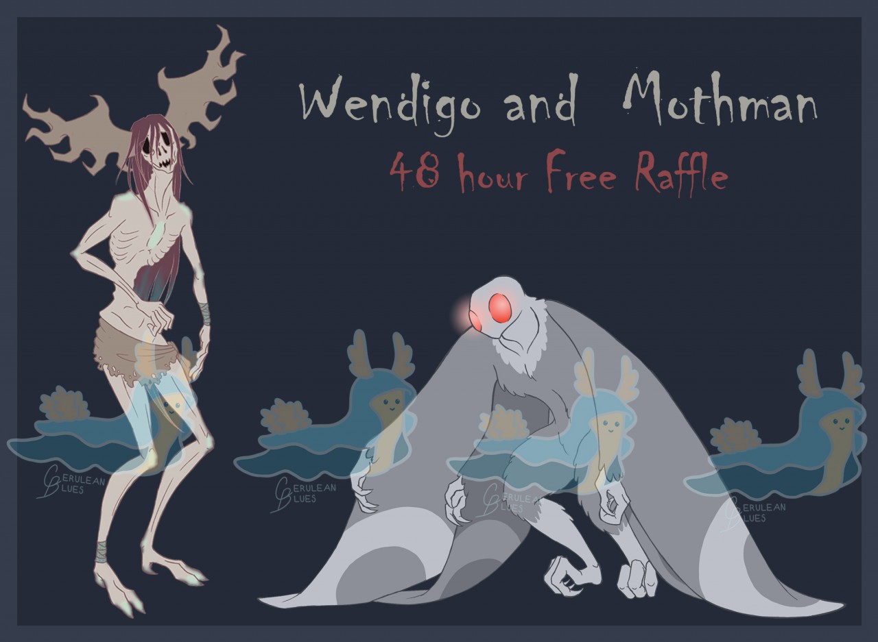 Furry Fellows - Gothic Wendigo Furry Mothman And Fresno