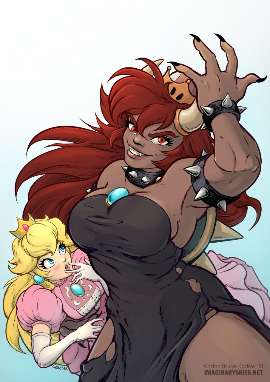 Bowsette and Princess Peach by chalcara -- Fur Affinity [dot] net