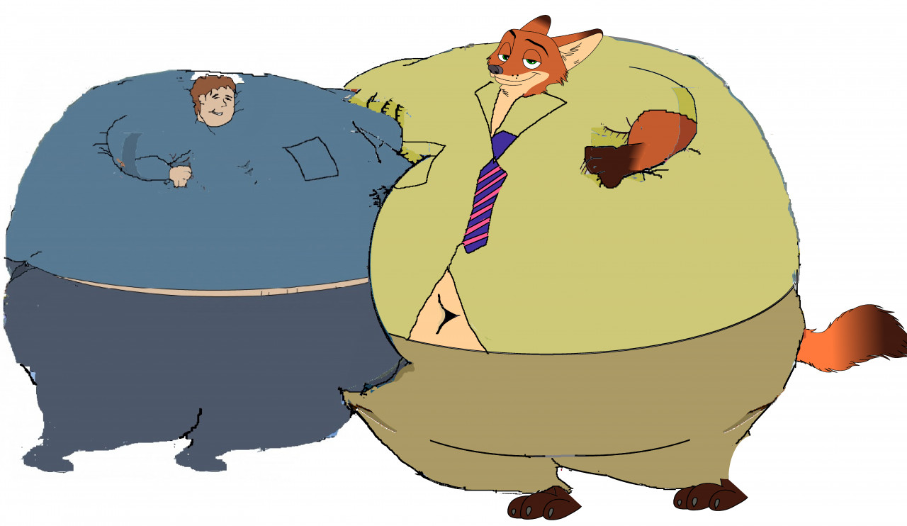 Younger Me and Nick Wilde Inflated by CharacterFriend -- Fur Affinity [dot]  net