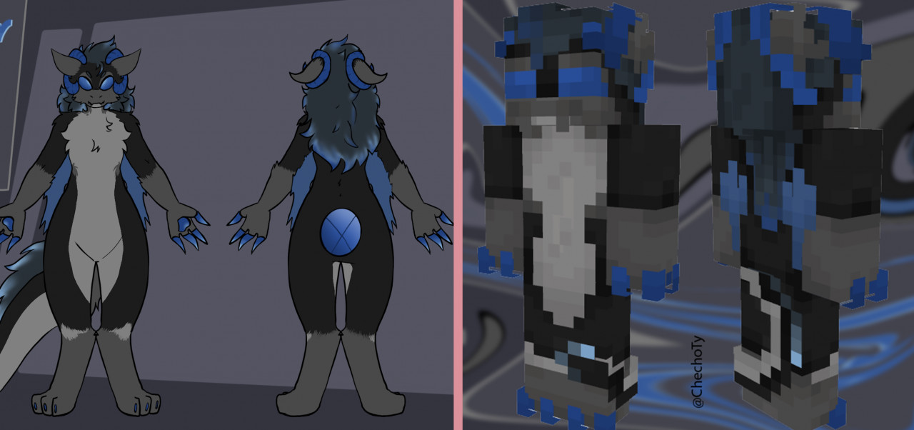 Custom Minecraft Skin Commission KaitoFalonX by CheChito -- Fur