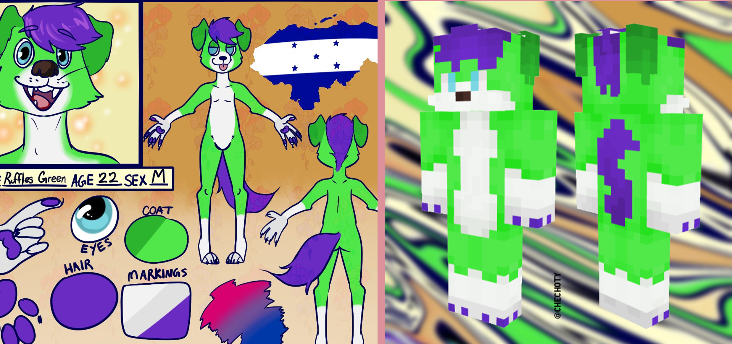 Minecraft Skin Commission RufflesGreen by CheChito -- Fur Affinity [dot] net