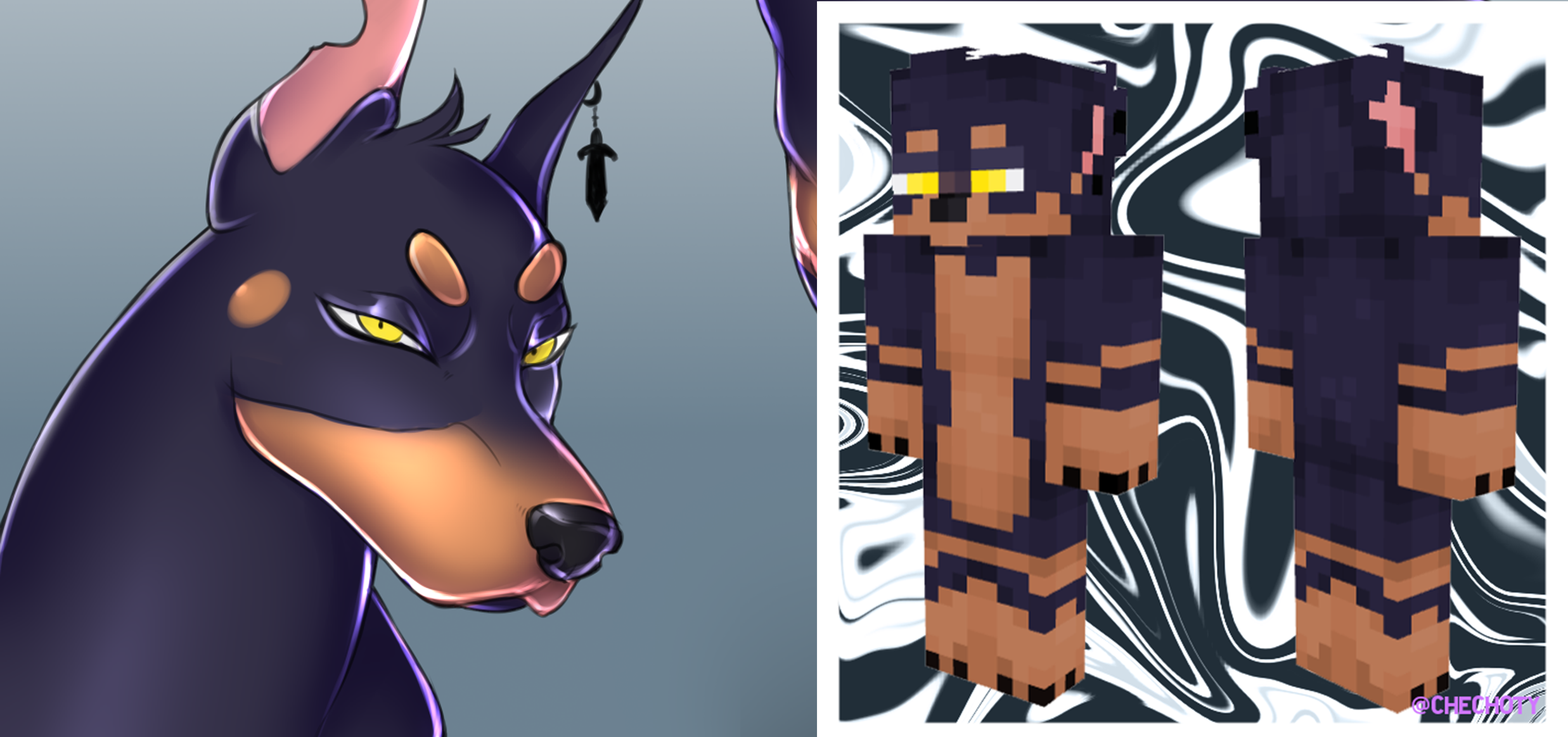 Custom Minecraft Skin Commission KaitoFalonX by CheChito -- Fur