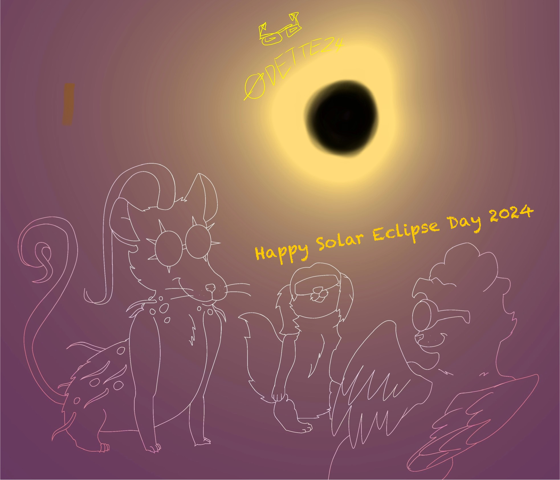 Happy Eclipse Day 2024 by ChelseaDraws Fur Affinity [dot] net