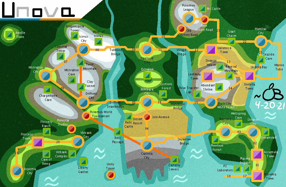 Pokemon Unova Region Map