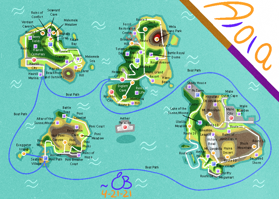 Alola Region Map : r/pokemon