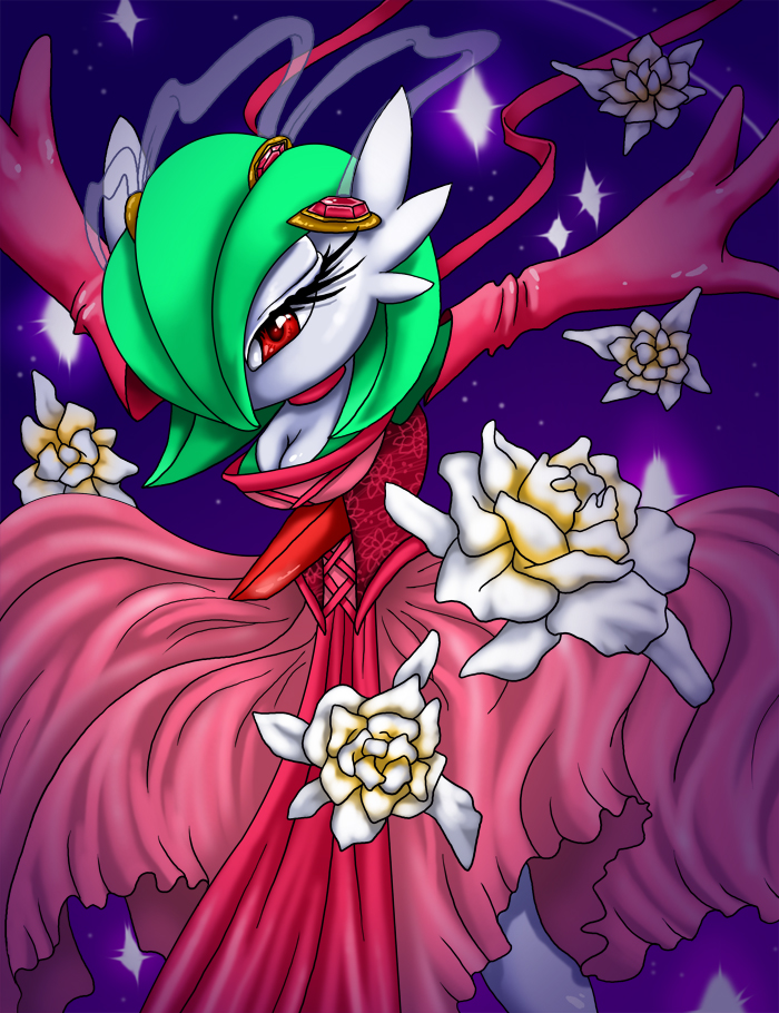 Ghostie 🌺 @ hiatus on X: 🪐 My gardevoir gjinka design for this month's  fanart! 💚💚  / X