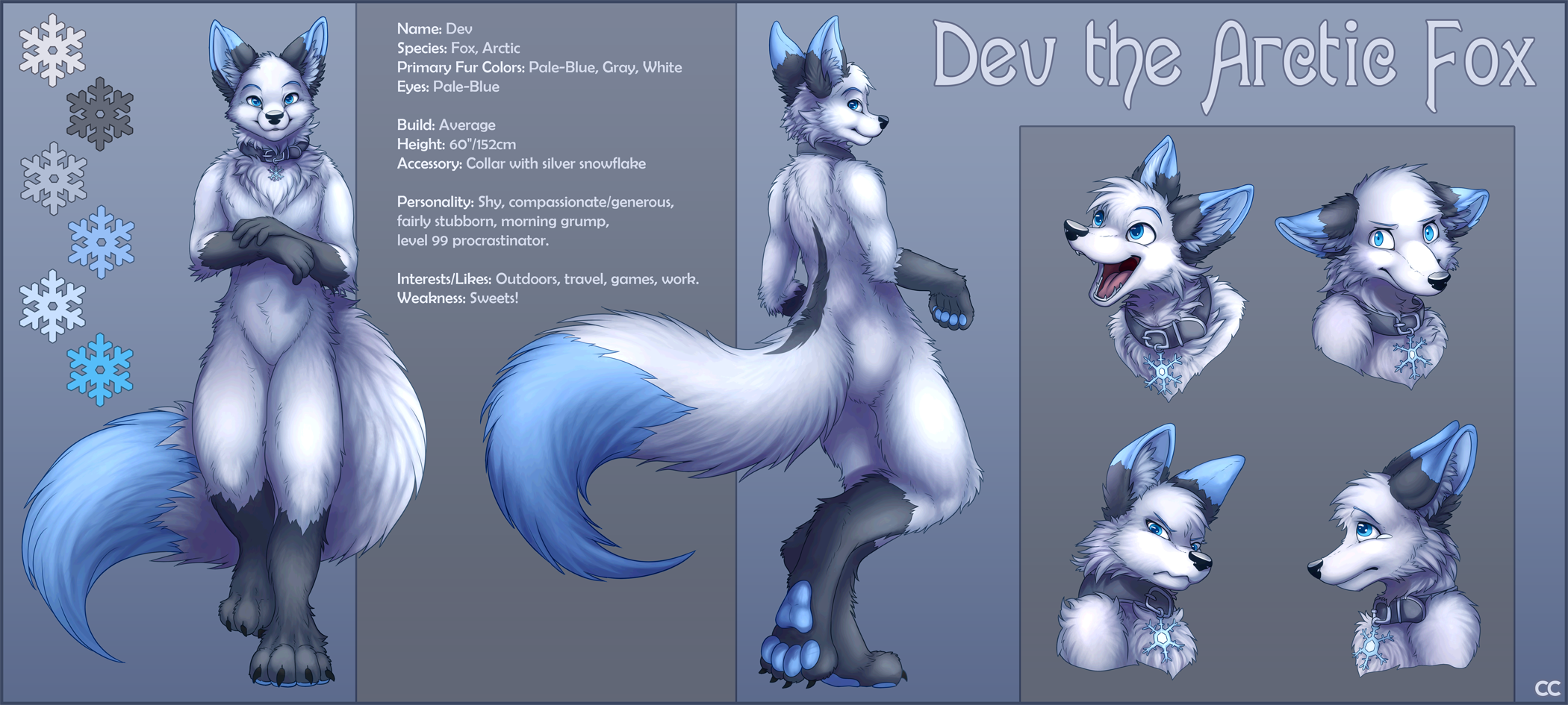 Dev the Arctic Fox Reference Sheet by Chibity -- Fur Affinity [dot] net