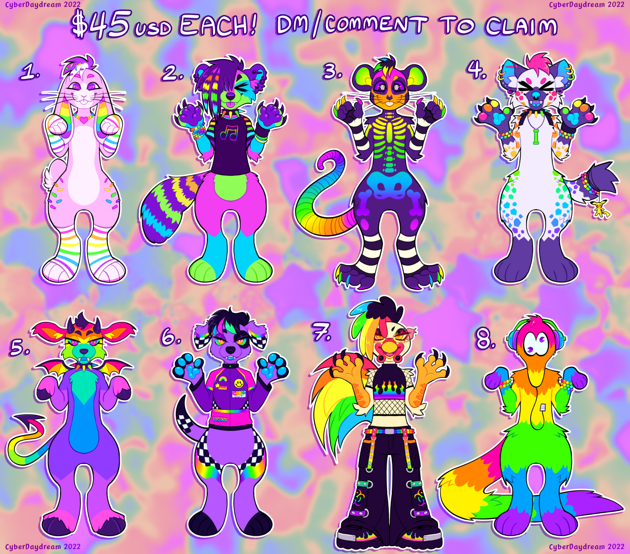 Rainbow Adopts by chotpot -- Fur Affinity [dot] net