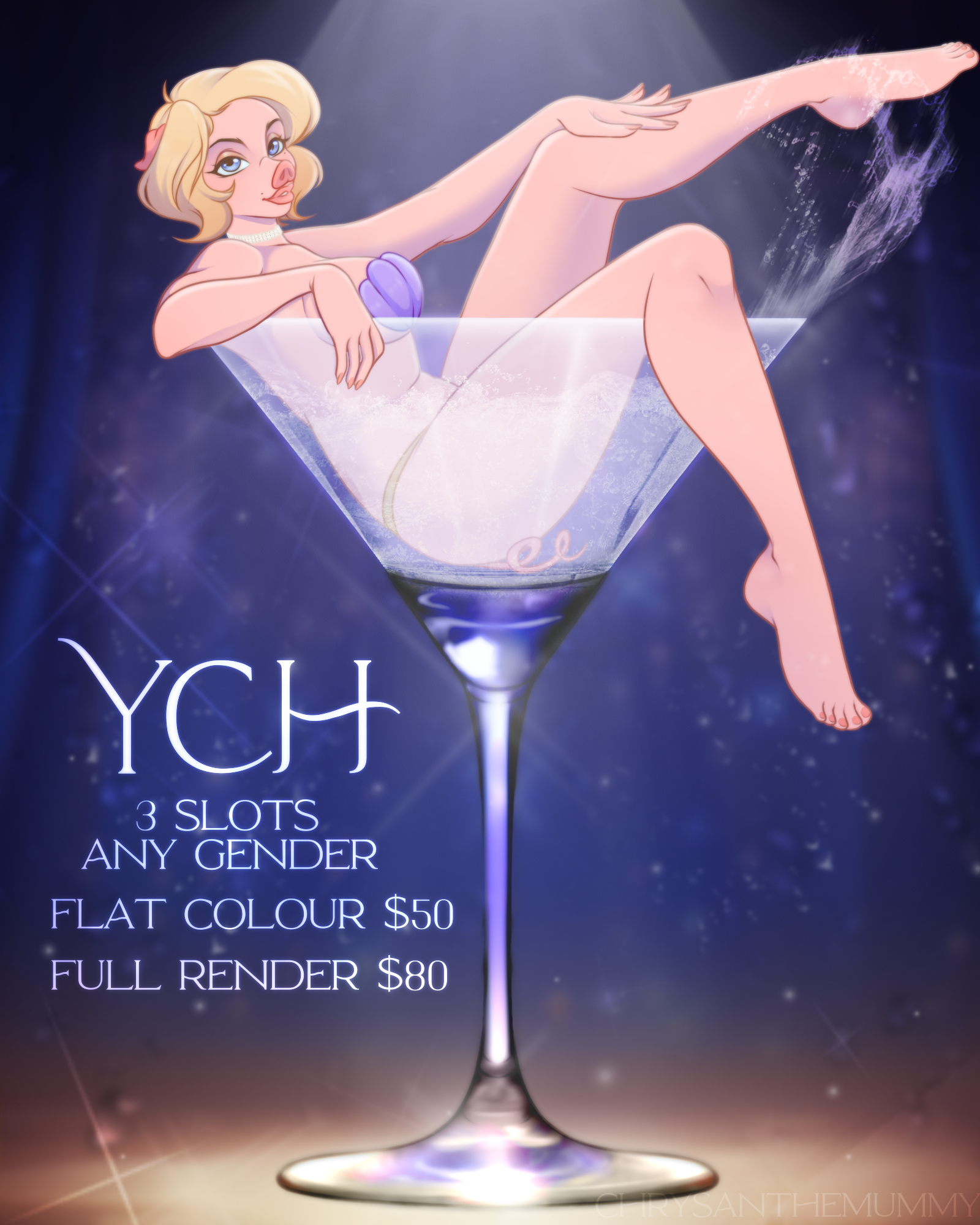 🍸 Dita Von Teese-inspired martini YCH [3 slots]