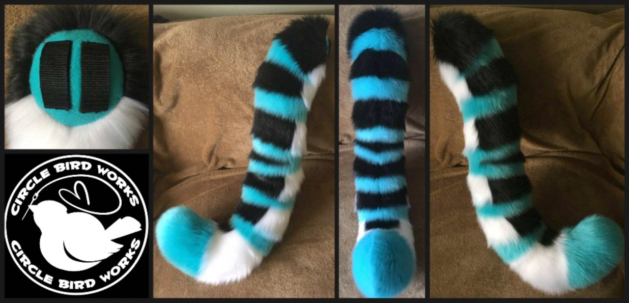 Batinfested selling fluffy tiger tail new condition! Bat Infested fursuit quality tail