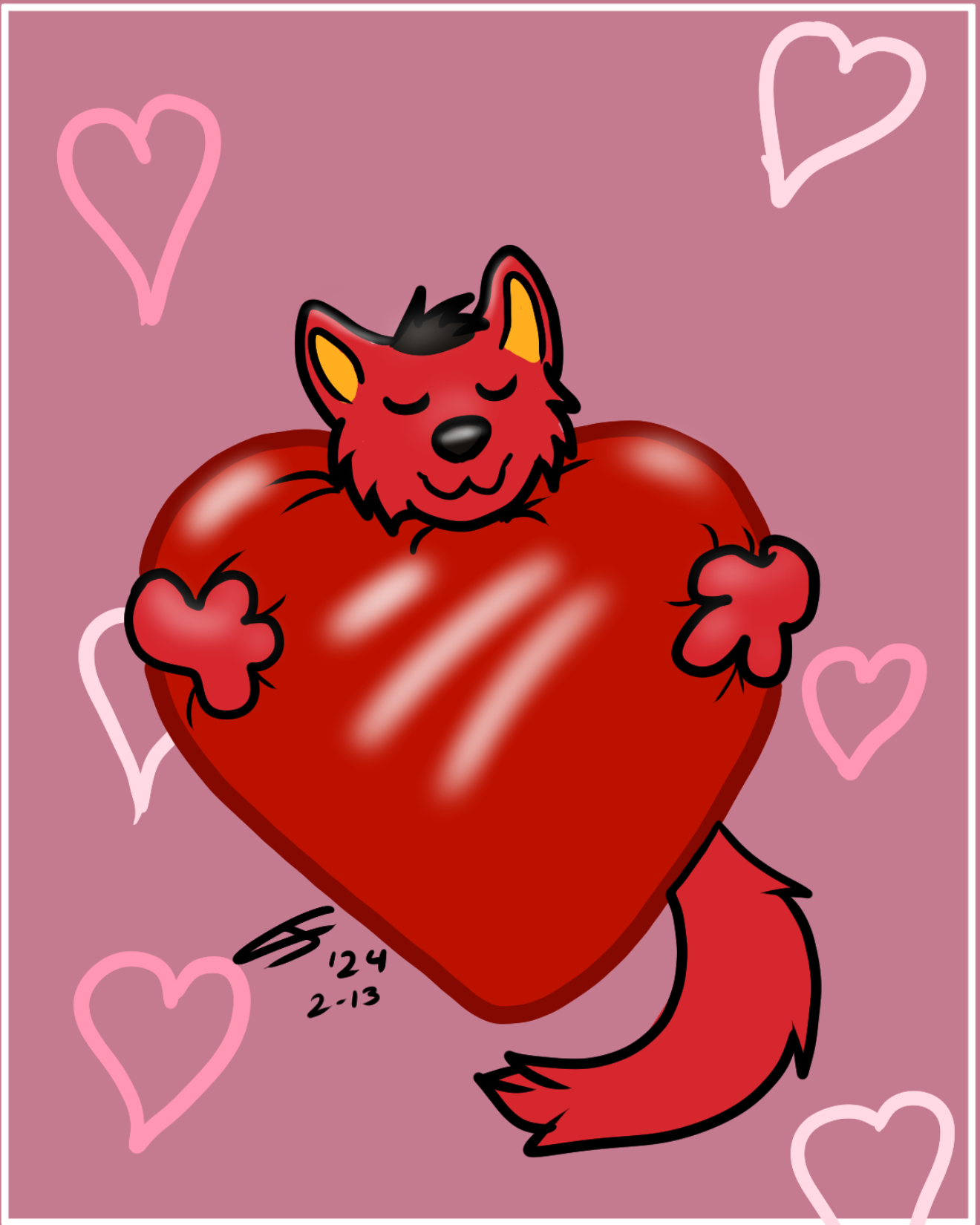 Heart Hugger (Majestic Red Wolf) by CJfauxx-luvs-transformers