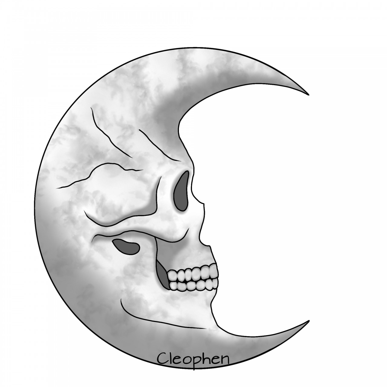 tattoo in traditional style of a skull crescent moon and clouds Stock  Vector Image  Art  Alamy