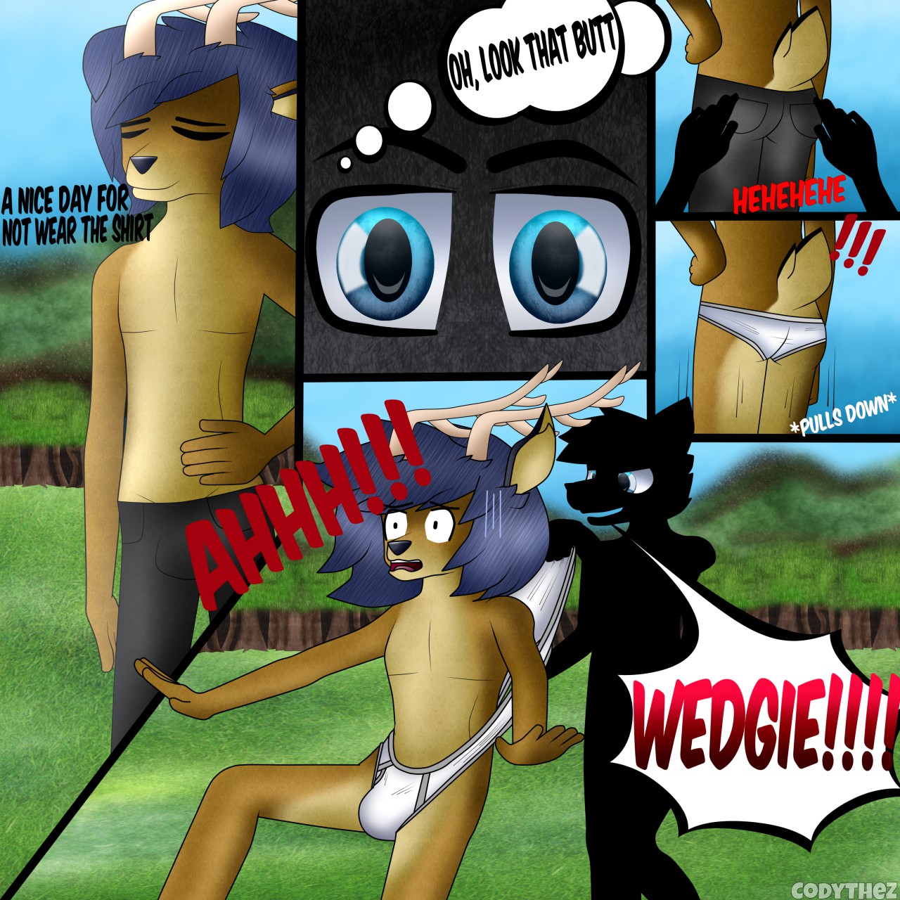 Comic)-A nice day for a wedgie! by CodyTheZ -- Fur Affinity [dot] net