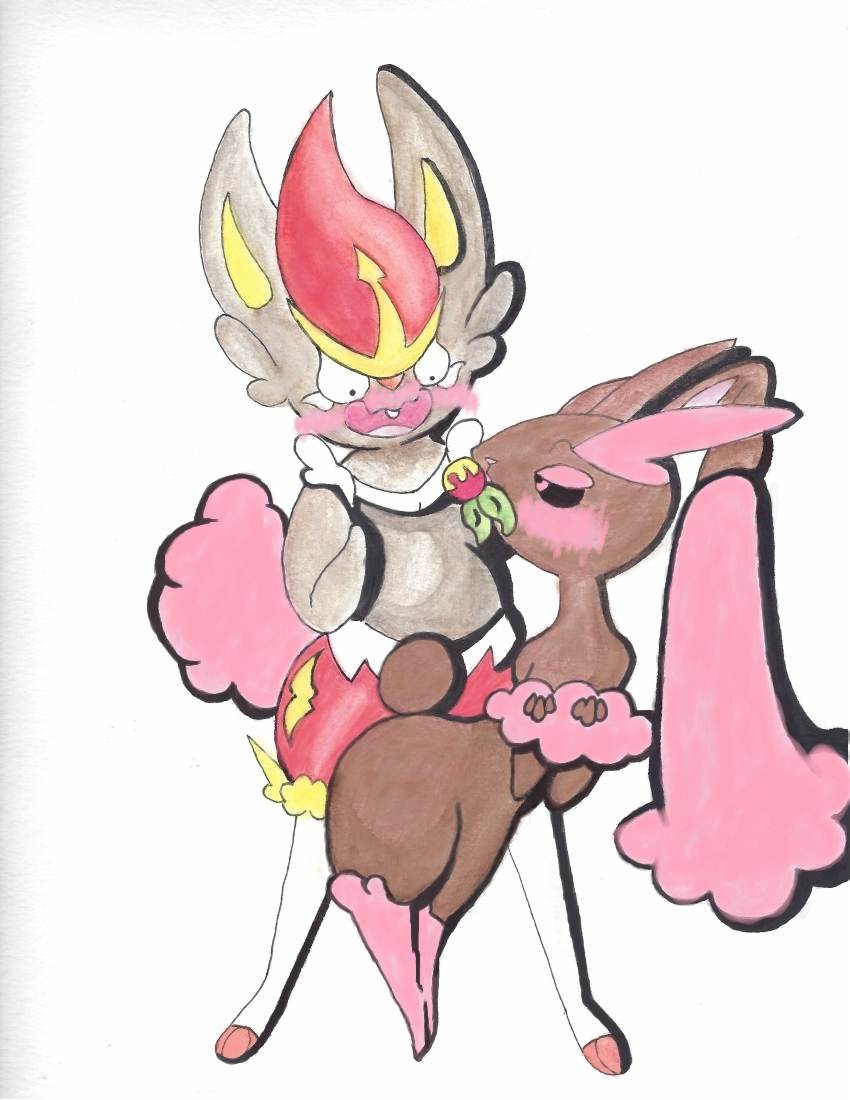 Lopunny and Cinderace by ColdWeatherBun -- Fur Affinity [dot] net