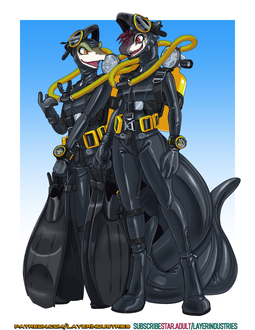 Scuba Lizards by CommanderRab -- Fur Affinity [dot] net