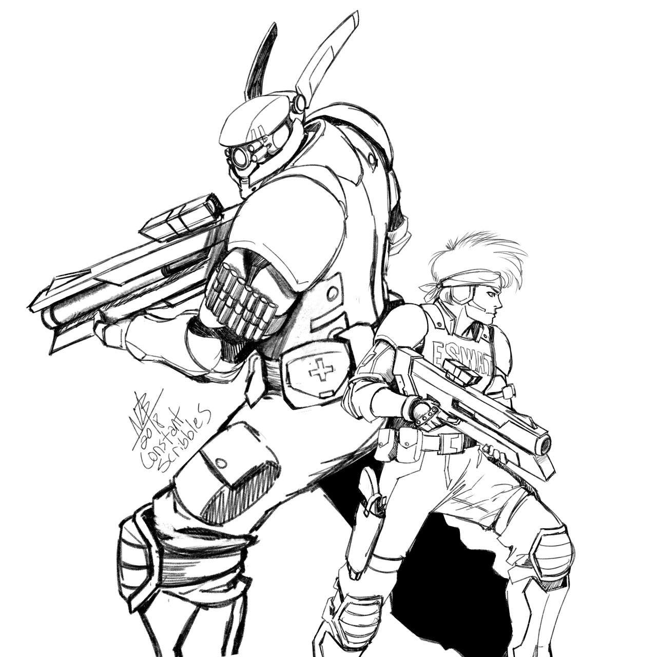 Appleseed - Briareos and Deunan by ConstantScribbles -- Fur Affinity ...