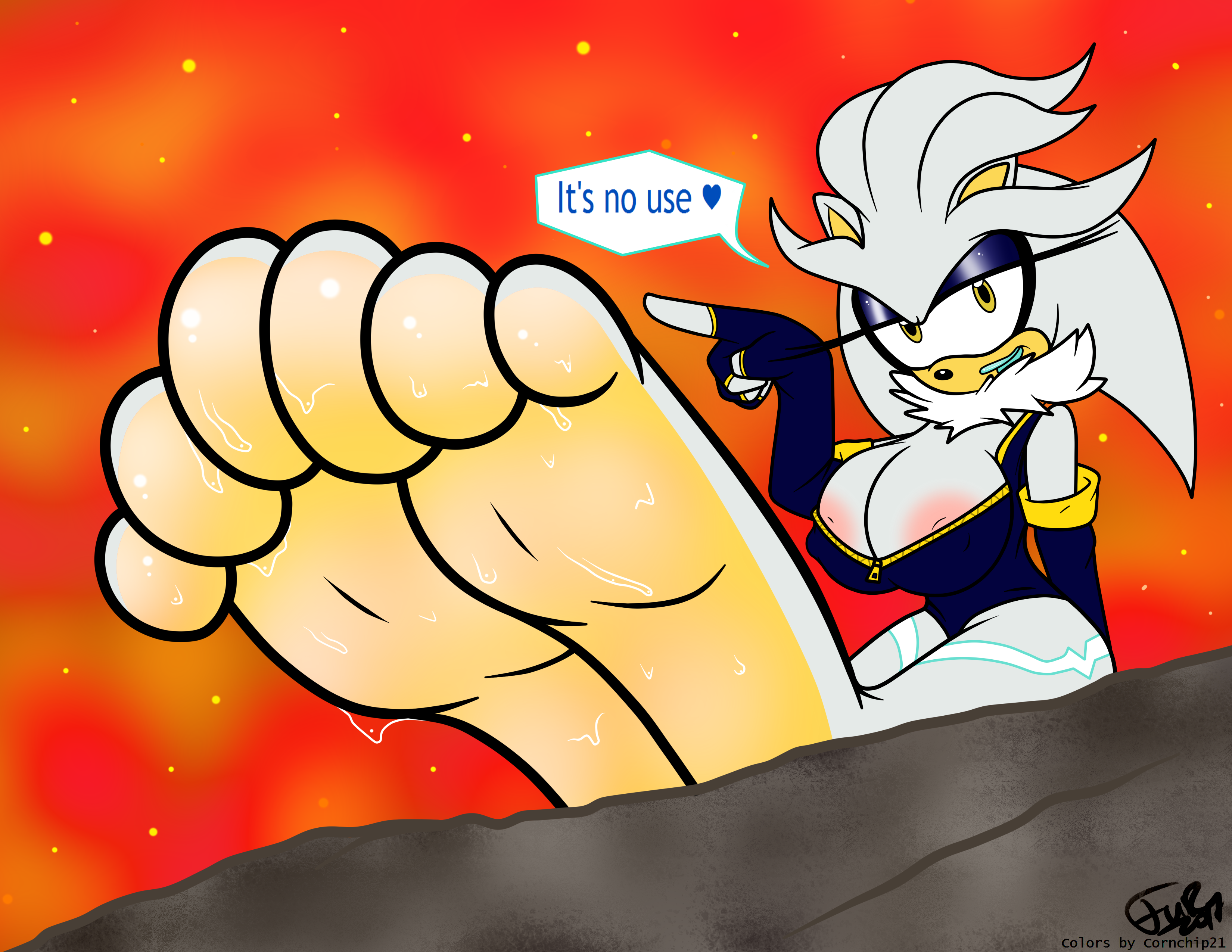 Silver's Hyper Sized Feet' By TheReal_Tails-Chan by cornchip21 -- Fur  Affinity [dot] net