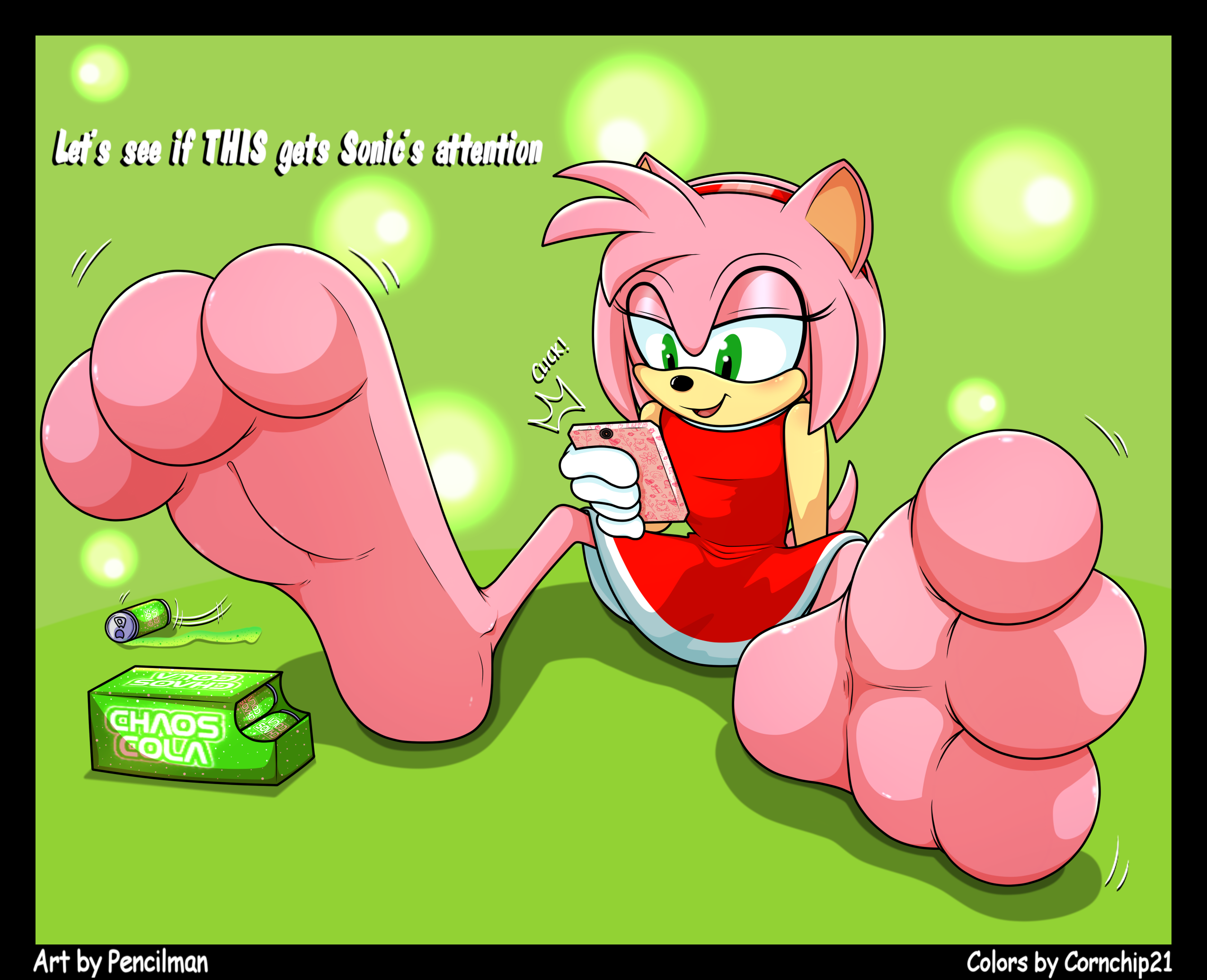 'Chaos Cola Foot Growth: Amy Rose' *ALT* By Pencilman. 