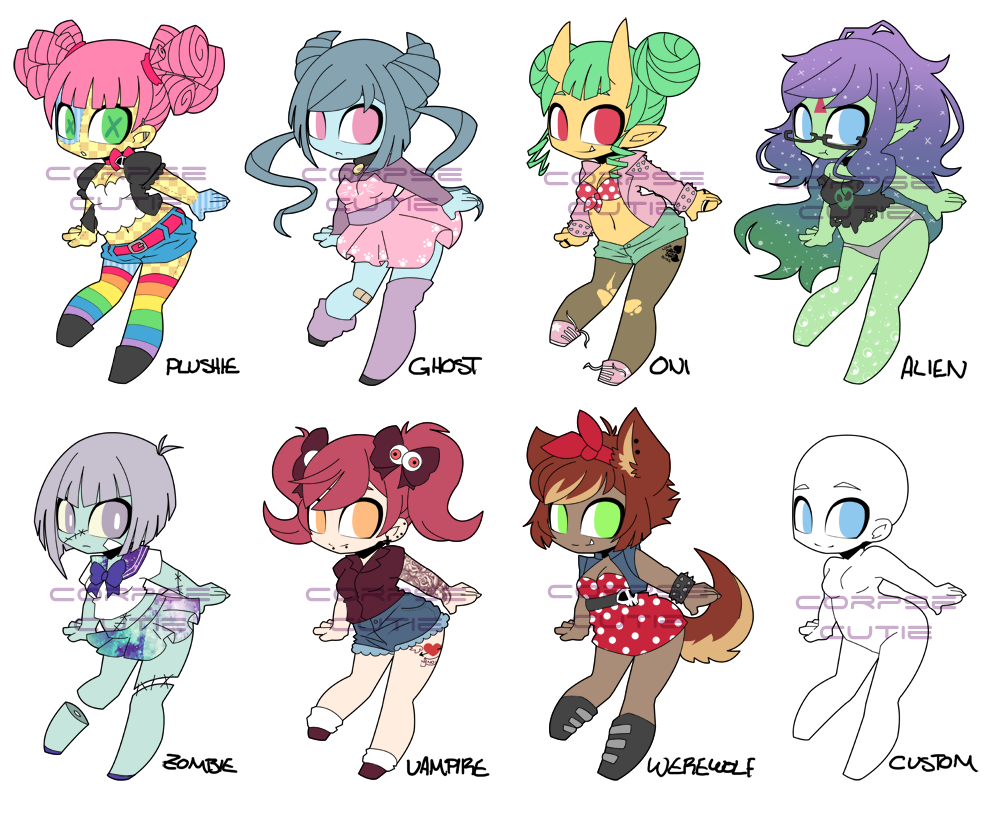 Monster Girl Adoptables by CorpseCutie -- Fur Affinity [dot] net