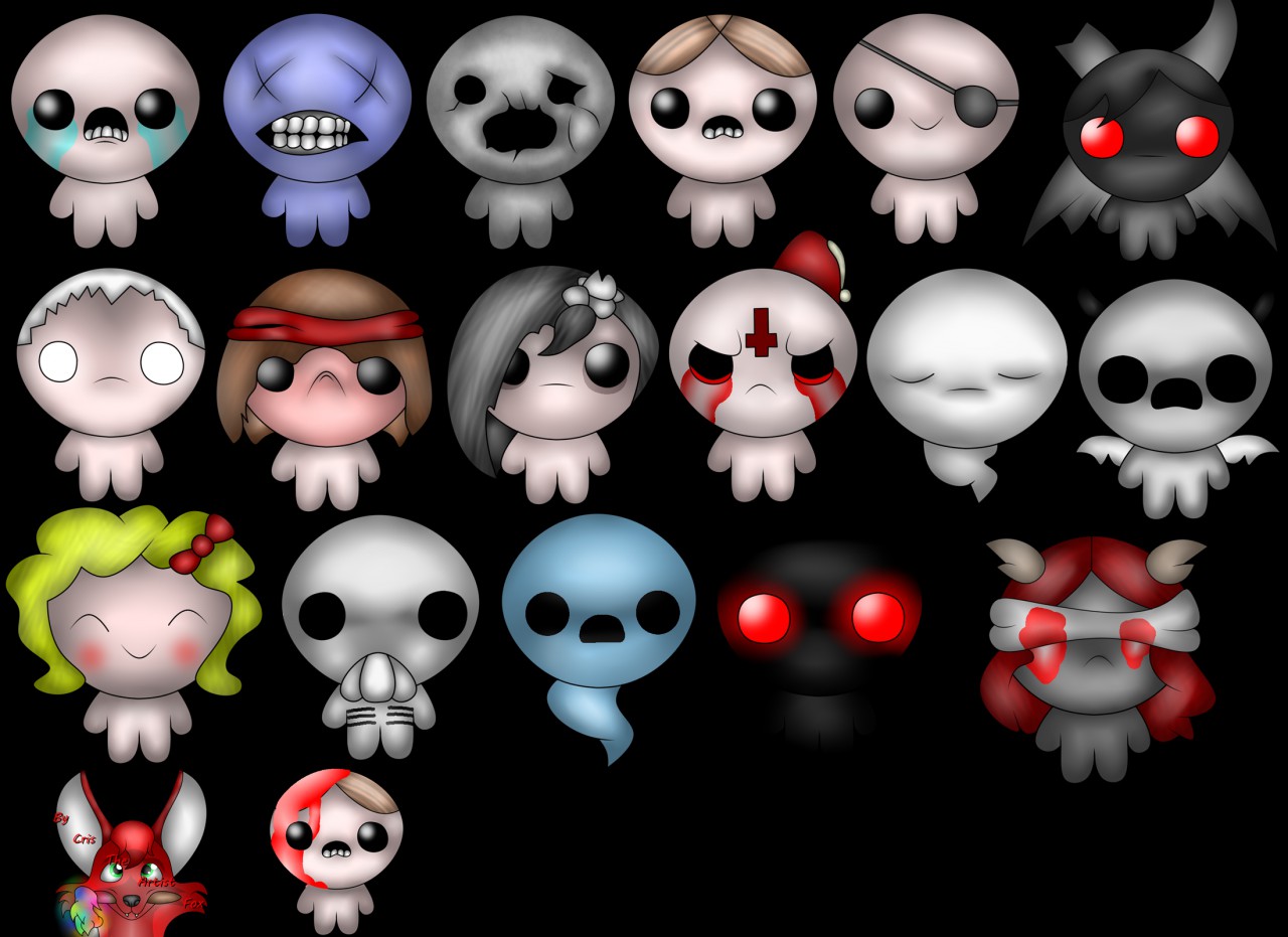 -fan art- the binding of isaac all characters. 