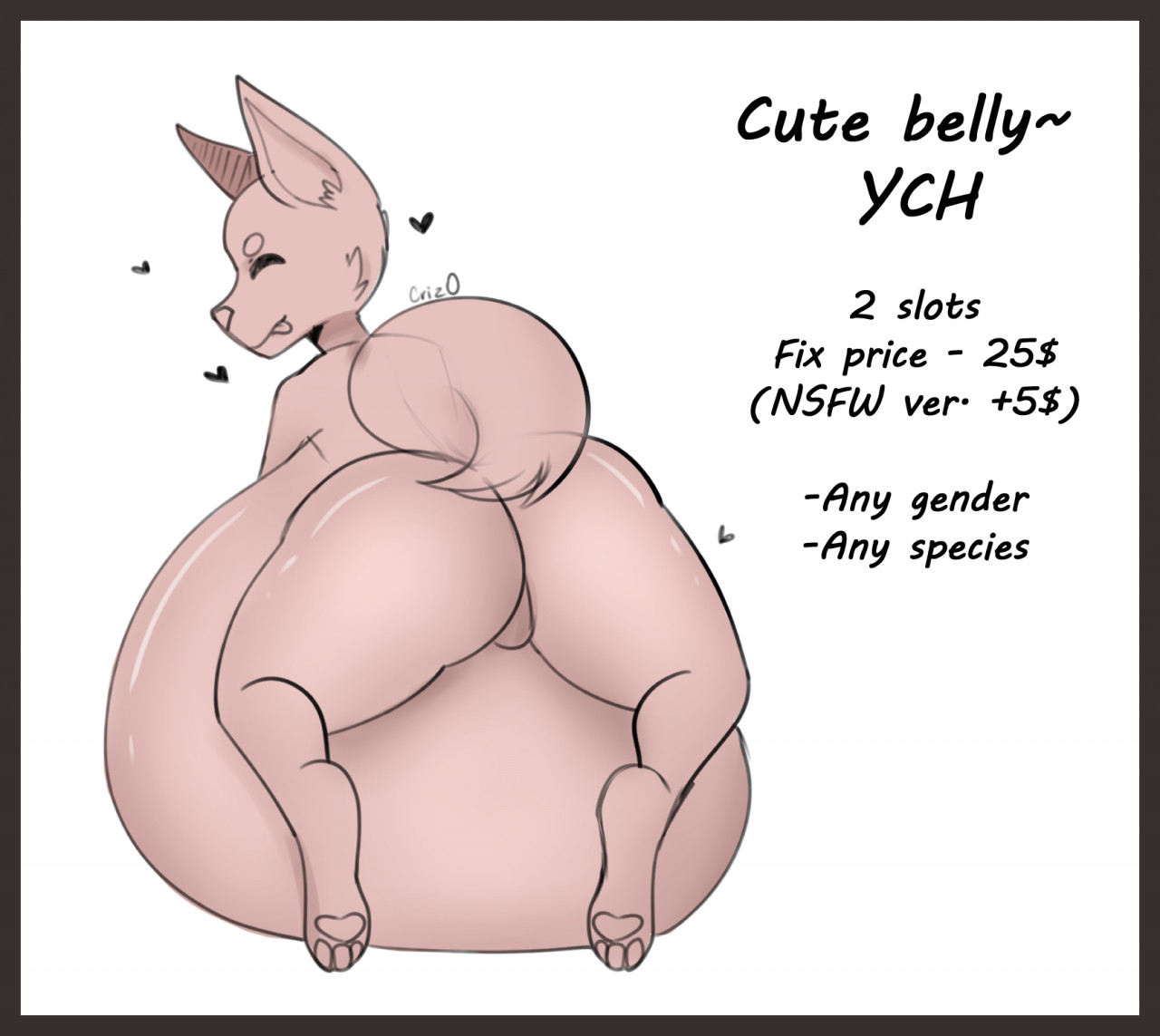 YCH] Cute belly~ by CrizOstar -- Fur Affinity [dot] net